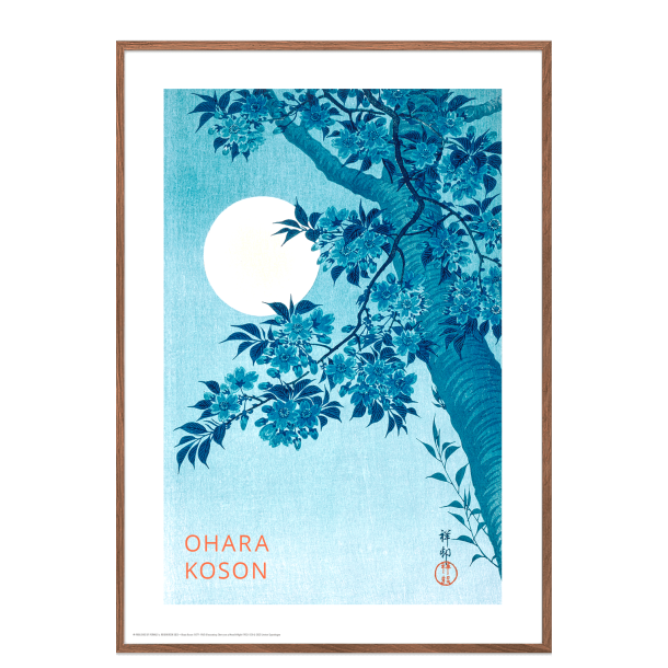 Japansk plakat | Blossoming Cherry on a Moonlit Night