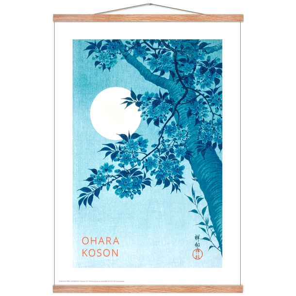Japansk plakat | Blossoming Cherry on a Moonlit Night