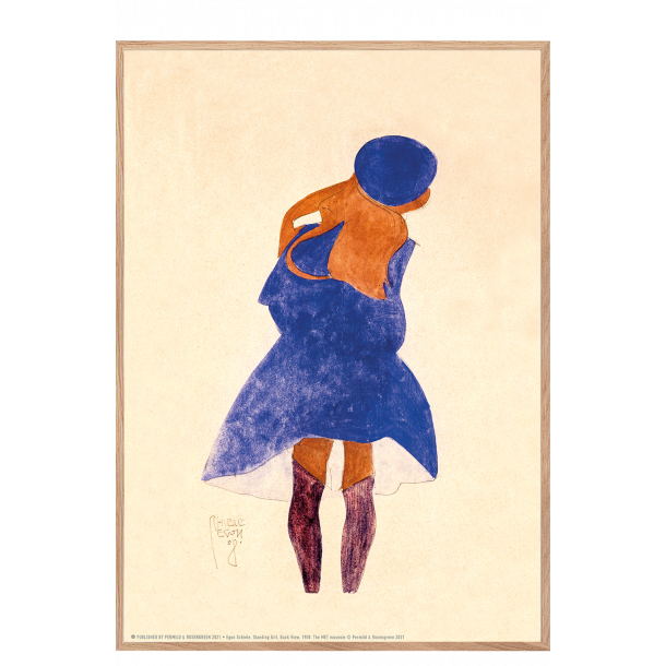 Egon Schiele. Pige med bl hat