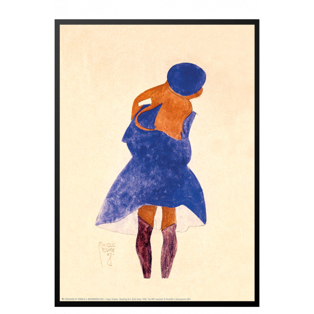 Egon Schiele. Pige med bl hat