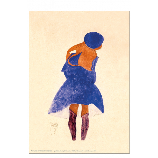 Egon Schiele. Pige med bl hat
