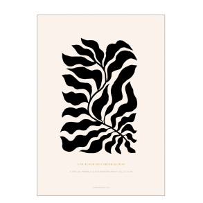 Plakat. Abstrakte Blume Nr. 4 - Schwarz