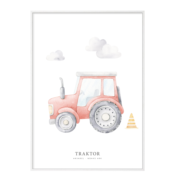 Traktor akvarel 