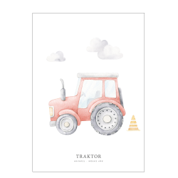 Traktor akvarel