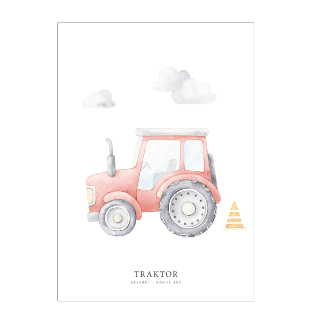Traktor akvarel
