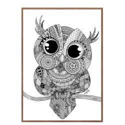 Ugle plakat. Doodle illustration