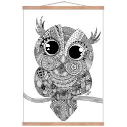 Ugle plakat. Doodle illustration