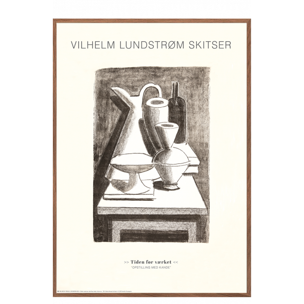 Vilhelm Lundstrm skitse: Opstilling med kande og flaske
