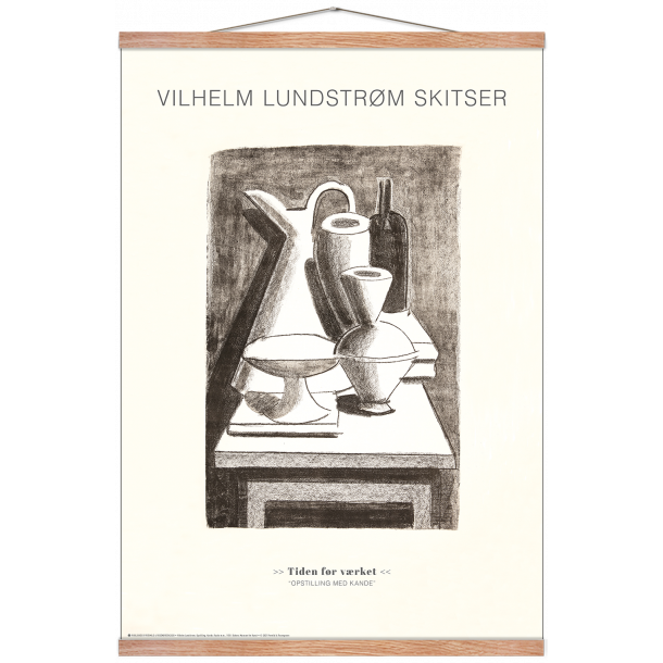 Vilhelm Lundstrm skitse: Opstilling med kande og flaske