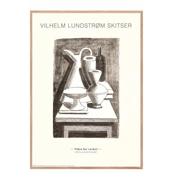 Vilhelm Lundstrm skitse: Opstilling med kande og flaske