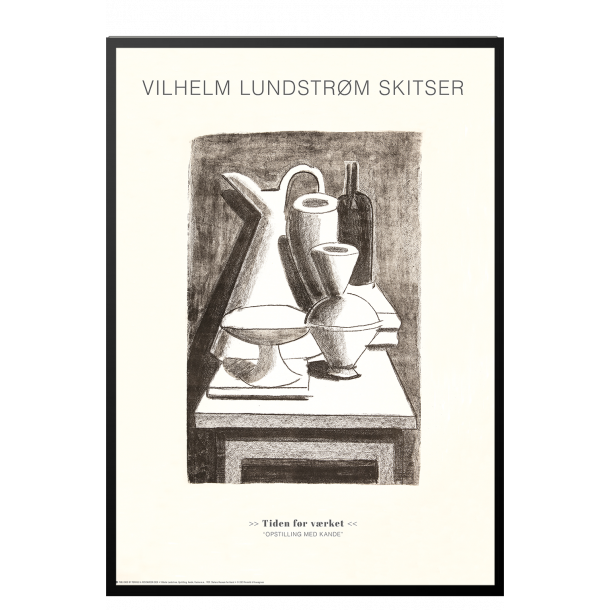 Vilhelm Lundstrm skitse: Opstilling med kande og flaske
