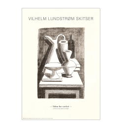 Vilhelm Lundstrm skitse: Opstilling med kande og flaske
