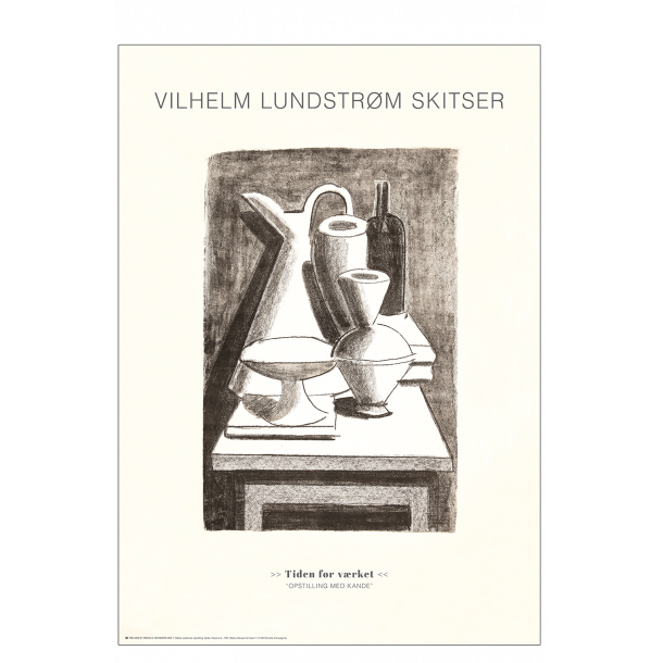 Vilhelm Lundstrm skitse: Opstilling med kande og flaske