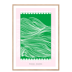 Waves pastel. Grn/rosa