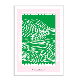 Waves pastel. Grn/rosa
