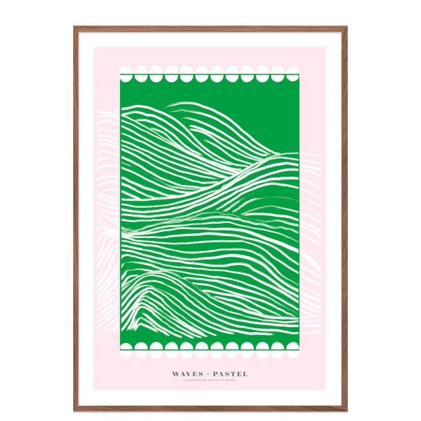 Waves pastel. Grn/rosa