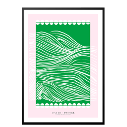 Waves pastel. Grn/rosa