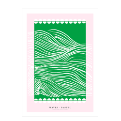 Waves pastel. Grn/rosa